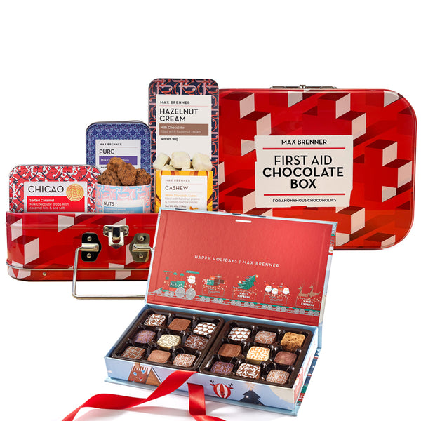 First Aid Chocoalte Box & Holiday 18pc pralines