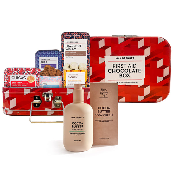First Aid Chocolate Box & Cocoa Butter Body Cream