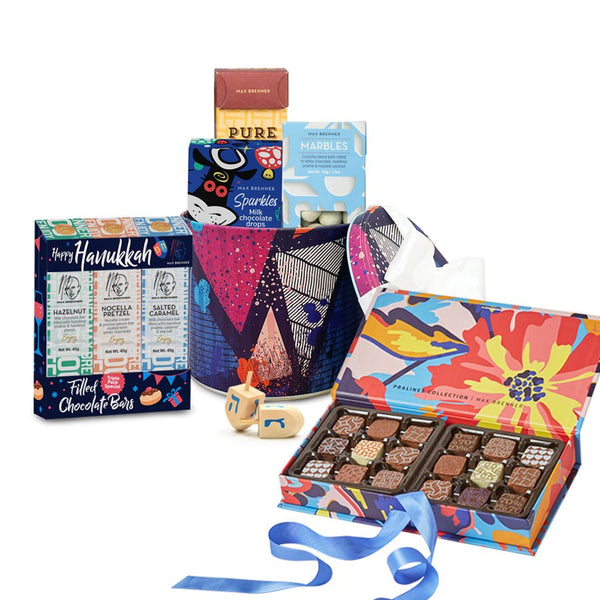 HANUKKAH ART SMALL & Blossom 18 Pralines - Shop Max Brenner | USA