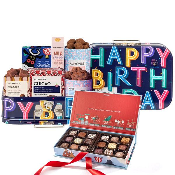 Happy Birthday & 18 Piece Holiday Praline - Shop Max Brenner | USA