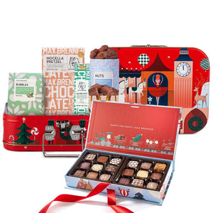 Happy Holidays Suitcase & Holiday 18 Pralines - Shop Max Brenner | USA