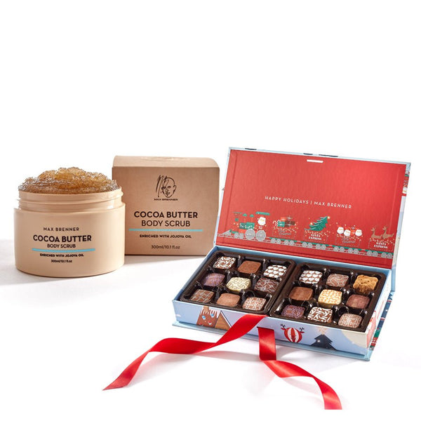 Holiday 18PC Pralines & Cocoa Butter Body Scrub - Shop Max Brenner | USA