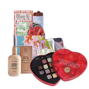 Mother Day Bloom Medium & 12pc Love Story Pralines - Shop Max Brenner | USA