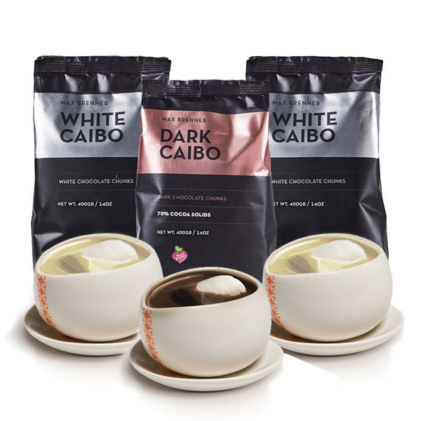 3 Hot Chocolates Combo & 2 White & Dark Caibo - Shop Max Brenner | USA