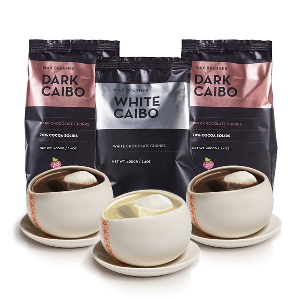 3 HOT CHOCOLATES COMBO - White & 2 Dark Caibo - Shop Max Brenner | USA