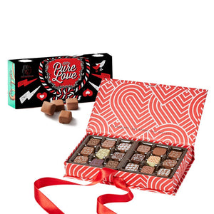 A Chocolate Love Story 18pc PRALINES & 3 Favorites Pure love - Shop Max Brenner | USA