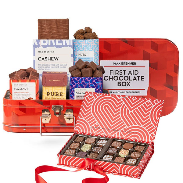 First Aid Chocolate Box & love story 18pc pralines - Shop Max Brenner | USA