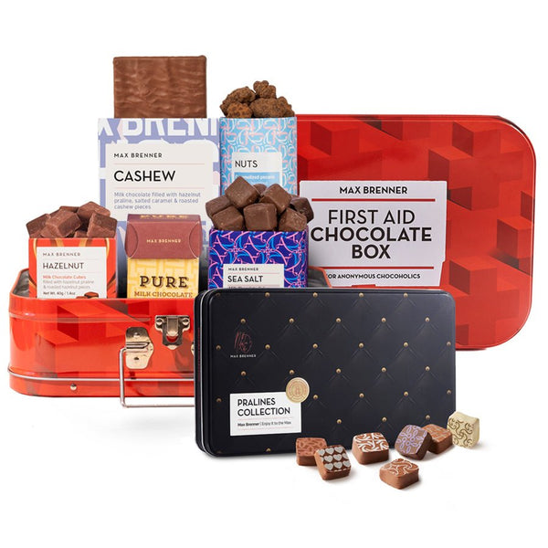 First Aid Chocolate Box & Luxury Pralines Chocolate 18 Pc - Shop Max Brenner | USA