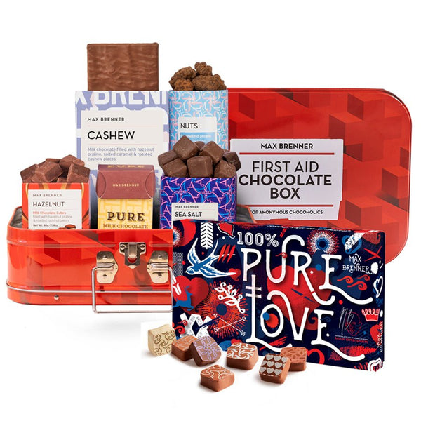 First Aid Chocolate Box & Pure love 18pc Pralins - Shop Max Brenner | USA