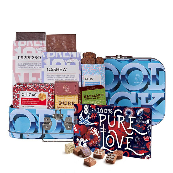 Good Luck Chocolate Box & Pure love 18pc Pralins - Shop Max Brenner | USA