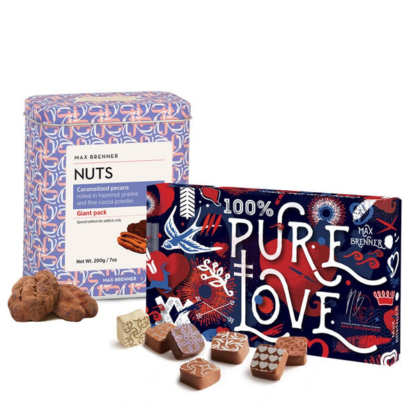 Pure Love 18pc Praline & Giant Nuts 200gr - Shop Max Brenner | USA