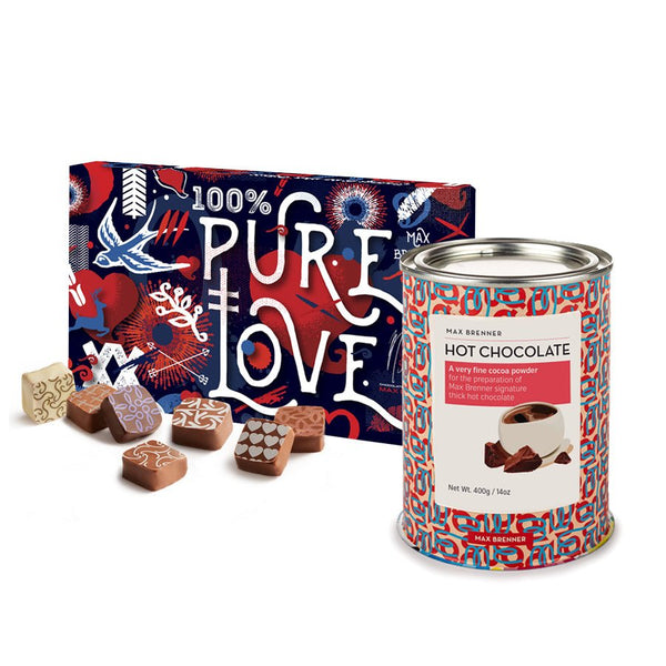 Pure Love 18pc Praline & Hot Chocolate Powder 400gr - Shop Max Brenner | USA