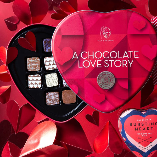 Ultimate Chocolate Box & 12pc Pralines Love Story - Shop Max Brenner | USA